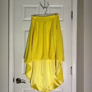 High low yellow skirt